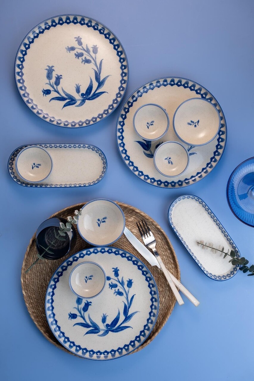 Set de mic dejun, Hermia, 710KTP3701, Bol Joker: 10 cm (2 bucăți), Crem / Albastru - imagine 6